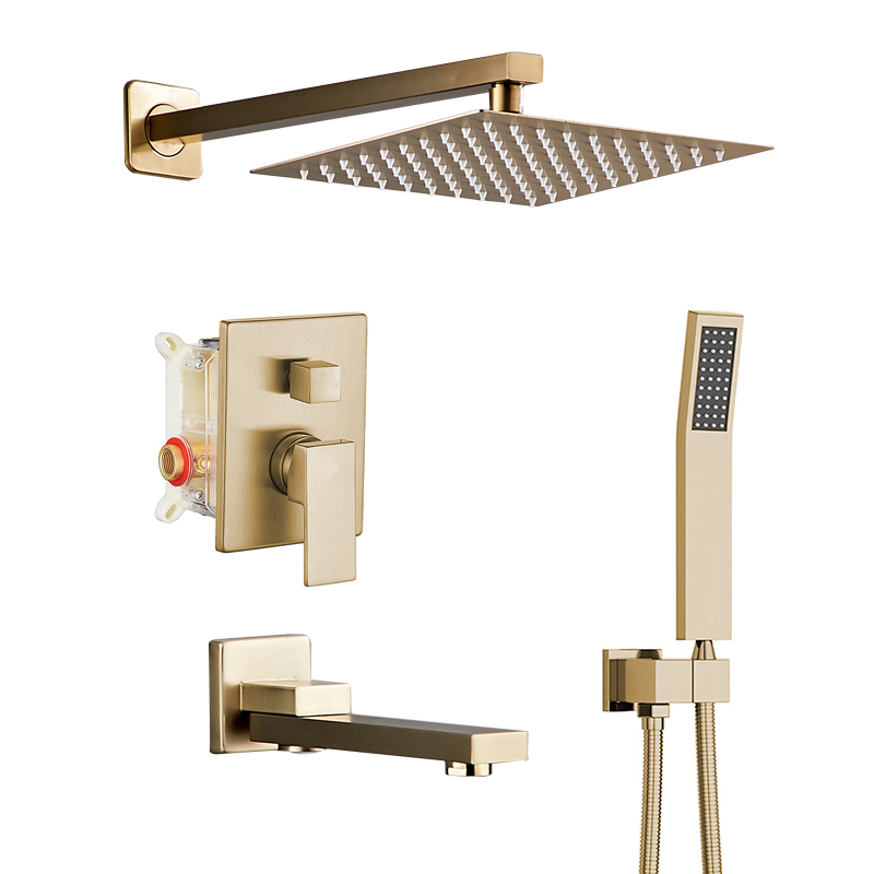 Premium Multi Function Brushed Gold Shower