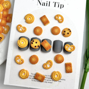 Kawaii Cute Glow in the Dark Simulated <b>Cookie</b> Biscuit Nail Charms Small Mini 3D Resin Flat Back Food Decoration for Nails - Product Image 2