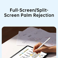 Stylet Actif Magnétique Sans Fil en Plastique avec Chargement Type C pour iPad 2024-2025, Rejet de la Paume, Détection d'Angle d'Inclinaison, Pointe Remplaçable
