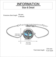 Bijoux de crémation en argent sterling 925 coquille d'ormeau et bracelet urne arbre de vie noeud celtique pour cendres