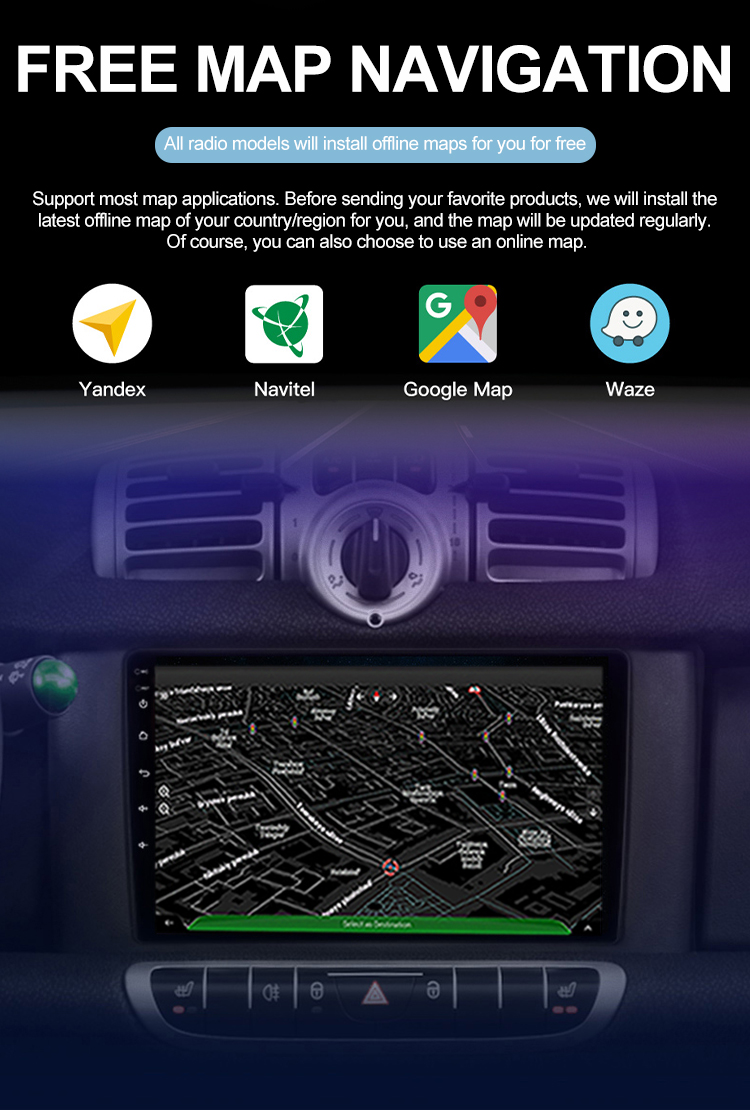 Android 11 Car Auto Radio For Benz Smart Fortwo 451 2010-2015 Car Audio System Car Multimedia Player