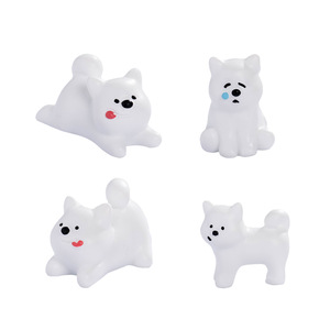 Figurines en résine de chien blanc mignon, mini décorations animales, ornement de bureau à domicile - Product Image 5