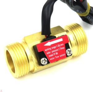 YF-B6 DC5~18V เครื่องวัดอัตราการไหลแบบฮอลล์เอฟเฟค วัสดุทองแดง G3/4 กังหันอุตสาหกรรม วัสดุทองเหลือง สแตนเลส และไนลอน - Product Image 2