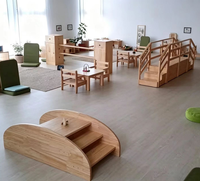 Cadre de marche Montessori en bois de hêtre pour bébé avec mains courantes, deux boîtes avec poignées pour l'apprentissage de la marche et l'entraînement à la marche