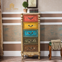 Armario de madera maciza estilo americano, mueble decorativo pintado, estilo clásico europeo