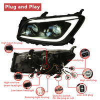 Feux avant à LED DK Morion Black Housing pour Toyota RAV4 2009-2012, clignotants séquentiels DRL, ensemble de phares avant