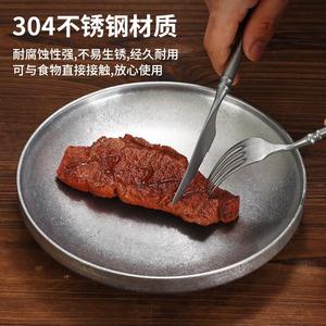304 Stainless Steel Round Tray Double Layer Extra Thick For Hotel Coffee Tea Serving - Product Image 5