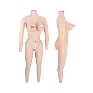 挿入可能なシリコン人工乳房パッドと女装用品を備えた女装クロスドレッシングメンズジャンプスーツ