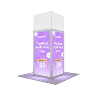 Vitrine en acrylique rétroéclairée par LED, présentoir portable assemblé pour bijoux, musées, comptoirs, tables de présentation pour salons professionnels et promotions
