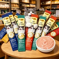 Friandises à lécher pour chats au thon et jaune d'œuf de caille, enrichies en taurine pour le soutien immunitaire, nourriture humide pour animaux de compagnie, vente en gros, personnalisation, nourriture humide pour chats