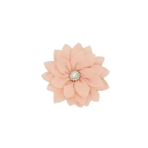 2024 Chine fournisseur accessoires tissu fleurs pour vêtements perle pinces à cheveux fascinator fleur corsage broche