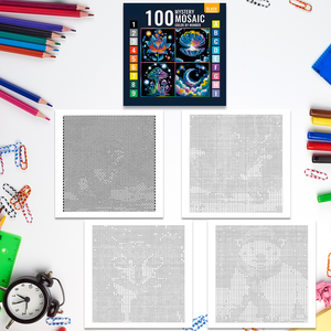 <span class=keywords><strong>Livre</strong></span> de coloriage mosaïque Pixel Mystery pour adultes – 100 motifs uniques en grille, pages à numéros pour colorier, soulagement du stress, relaxation et méditation - Product Image 3