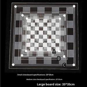 Fourniture <span class=keywords><strong>d</strong></span>'un <span class=keywords><strong>jeu</strong></span> <span class=keywords><strong>d</strong></span>'échecs <span class=keywords><strong>en</strong></span> <span class=keywords><strong>verre</strong></span> givré 35*35cm, jeux <span class=keywords><strong>en</strong></span> cristal de <span class=keywords><strong>verre</strong></span> de qualité supérieure - Product Image 3