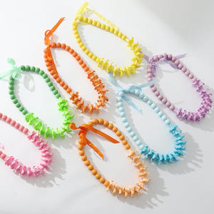 Gioielli Hawaiani all'Ingrosso, <span class=keywords><strong>Collane</strong></span> Artigianali con <span class=keywords><strong>Perline</strong></span> in <span class=keywords><strong>Legno</strong></span> e Ciondoli Floreali in Argilla Colorata, Gioielli in Stile Spiaggia Tropicale - Product Image 3