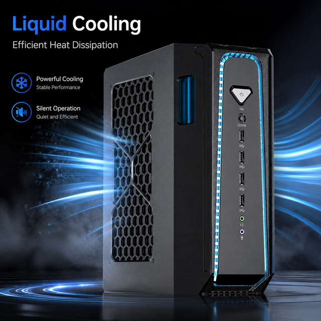 Gaming Pc RTX 4070 Super Mini PC AMD Ryzen 7 9800X3D Gaming Workstation 96GB DDR5 Dual 2.5G LAN 6 Display Output for Creators