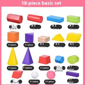 บล็อกตัวต่อไม้บีช18ก้อนสำหรับนักเรียนชั้นประถมศึกษาปีที่1-6<span class=keywords><strong>รูป</strong></span>ทรงเรขาคณิตสาม<span class=keywords><strong>มิติ</strong></span>ขายส่ง - Product Image 6