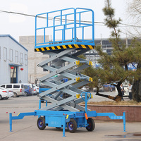 Meilleur élévateur à ciseaux électrique autopropulsé LEO pour intérieur/extérieur, structure en acier inoxydable, design pliable, 6 m max, 4 personnes, 113 kg