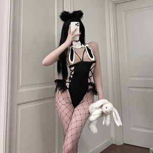 ชุดชั้นในบันนี่ฟันลายแมวน่ารัก ชุดเมดสาวสุดเซ็กซี่ ยูเซิง โพลีเอสเตอร์ ระดับควบคุมปานกลาง - Product Image 5