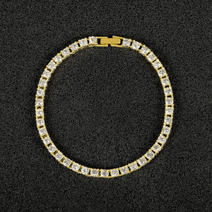 Cadena de <span class=keywords><strong>tenis</strong></span> de 4 mm con colgante de cruz de diamantes de imitación, collar de aleación con incrustaciones de diamantes de imitación, unisex, logotipo personalizado <span class=keywords><strong>para</strong></span> proveedores de TEMU y <span class=keywords><strong>SHEIN</strong></span> - Product Image 2