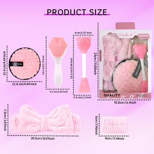6 outils de nettoyage du <span class=keywords><strong>visage</strong></span>, bandeau, brosses nettoyantes manuelles à fonctions variées, ensemble d'outils de beauté avec bracelet. - Product Image 6