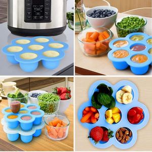 7-Hole Round <b>Silicone</b> Egg Bites and Air Fryer Mold with Lid Summer Ice Cube and Ice Cream <b>Tools</b> - Product Image 3