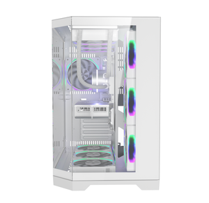 Gabinete para <span class=keywords><strong>PC</strong></span> de Doble Panel de Vidrio Personalizado de Fábrica AntarcChill, Caja para CPU de Juegos, Gabinete para Computadora de Escritorio ATX, Torres Blancas - Product Image 3