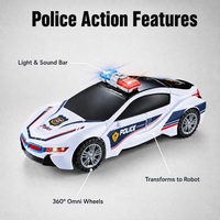 Mainan Robot Mobil Polisi 2-in-1 Ramah Lingkungan Grosir, Dapat Berubah Bentuk dengan Lampu dan Efek Berkedip untuk Anak-Anak
