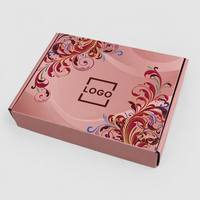 Usine Design Personnalisé Logo Papier Ondulé Pliant Boîte Mailer Emballage Boîte D'expédition Rose Couleur Impression Robe De Luxe