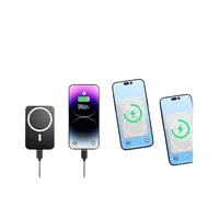 Batterie externe magnétique 5000 mAh à chargement sans fil 15 W, chargeur portable ultra-fin pour iPhone 16 15 14 13 12, idéal pour les voyages et le bureau