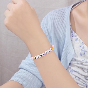 2026 New Bohemian Cute Handmade Colored Soft Pottery Letter Beads Simple Weaving <strong>Sisters</strong> <strong>Bracelet</strong> - Product Image 3