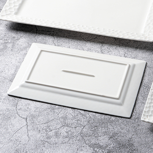 Chất lượng cao trắng sứ tấm hình chữ nhật cho nhà hàng đám cưới gốm phục vụ tấm đồ ăn - Product Image 4