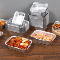 Barquette rectangulaire en aluminium jetable pour cuisson professionnelle, rôtissage, grillades et pâtisserie