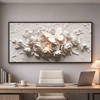 Tableau mural encadré sur toile, texture blanche, motif animal, cadre en bois contemporain, décoration pour salon, chambre à coucher, maison