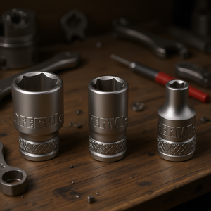 Clé à douille hexagonale Fervi, série normale, ensemble de 3 pièces, acier au chrome vanadium - Product Image 3