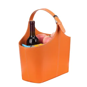 Cesta de armazenamento portátil para piquenique fora, frutas, lanches e vinho, grande capacidade, moda