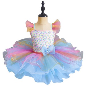Gonna da Balletto per Capodanno, Costume da Piccolo Cigno con Paillettes Colorate per Gruppo di Danza, Gonna per Asilo - Product Image 4