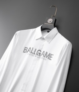 Camisa de Manga Larga Vintage para Hombre 'BALLGAME FASHION LONDON' con Logotipo, Diseño Minimalista, ODM, Antiarrugas, Transpirable, para un Estilo Casual Moderno - Product Image 5