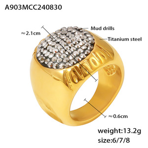 <span class=keywords><strong>Palazzo</strong></span> italiano 18K oro retrò di lusso in acciaio inox PVD placcato alla moda ovale appiccicoso alito per le donne - Product Image 5