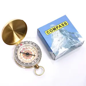 Premium Portable Waterproof Luminous Camping Survival Boating Marine Compass Brass Glow in the Dark