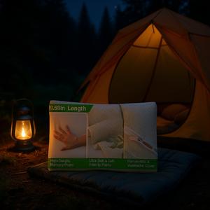 Oreiller cervical ergonomique en mousse à mémoire de forme de 50 cm de long, soutien pour dormeurs latéraux, soulagement des douleurs cervicales, housse lavable - Product Image 2