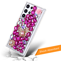 Coques de téléphone KINGSOUL en gros avec support magnétique en diamant TPU+PC+Verre, antichoc, à clipser, scintillantes