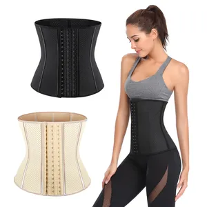 女式低胸9钢骨运动锻炼腰部训练器透气乳胶沙漏腰带腰带Fajas塑形器