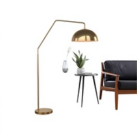Lámpara de Pie LED de 24W, Diseño Hexagonal con Pantalla de Cúpula, Metálica Multicolor, Moderna y Sencilla, de la Colección IQBAL, en Oferta