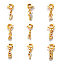Accessoires de bijoux DIY en acier inoxydable, pendentif micro-pavé en zircon, breloques numérotiques porte-bonheur pour collier et bracelet