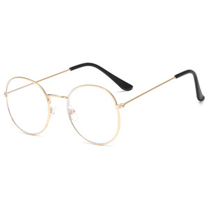 Lunettes anti-lumière bleue de style rétro rondes unisexes, anti-radiation, pour ordinateur, modèle 2325, monture bronze, verres en résine - Product Image 3