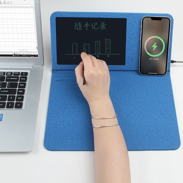 Multifunctional Wireless Charging Mouse Pad & Writing Tablet 15W Fast Charge LCD Electronic Foldable Office Desk Pad