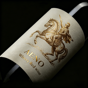 Etichette Adesive Personalizzate <span class=keywords><strong>per</strong></span> <span class=keywords><strong>Bottiglie</strong></span> di <span class=keywords><strong>Vino</strong></span> Rosso e Whisky, Logo Fronte-Retro, Carta Artistica Testurizzata con Stampa UV e Lamina Dorata - Product Image 2