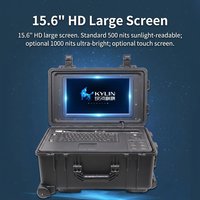 Valise robuste sur roulettes Command Center pour ordinateur portable 15,6 pouces en alliage d'aluminium noir, protection IP65, Intel I7, Windows 10/11, anglais, Disaster