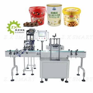 ZXSMART Pneumatic Big Bucket Lids Pressing Sealing Machines Ice Cream Food Plastic Storage Bucket Cover Capping Machine