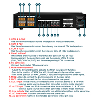 Amplificateur audio MP3 XIDLY-OEM haute puissance 60/120/240/350/500/650W 5 zones avec garantie de 3 ans 70V/100V